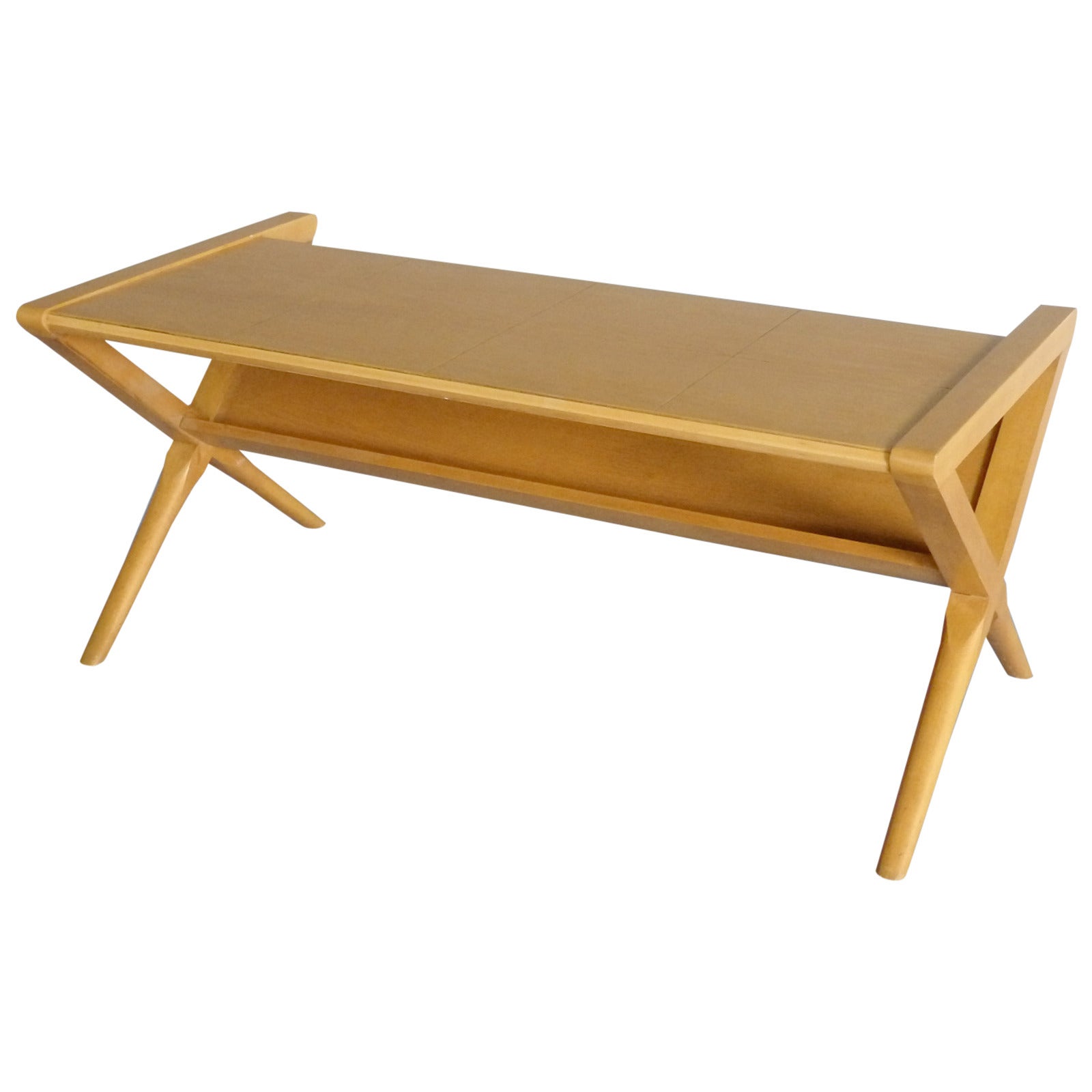 Early Lane Furniture Small-Scale Blonde Magazine Stand Coffee Table For Sale