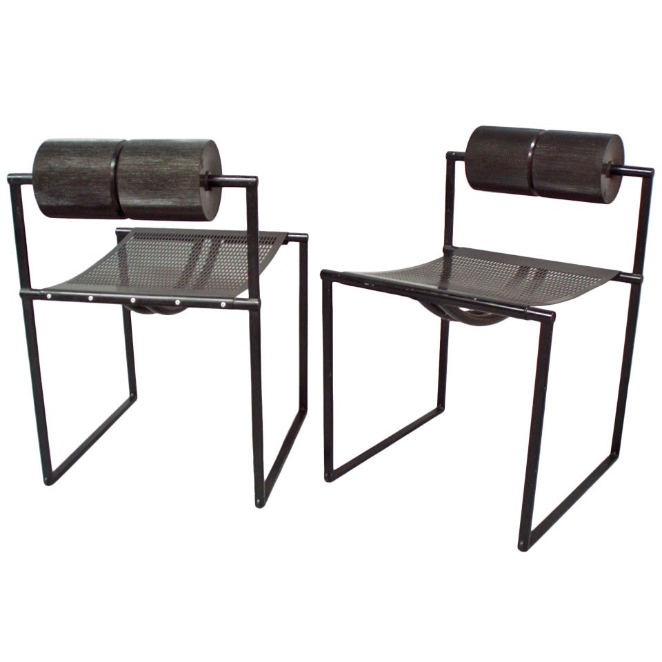 Seconda Chair Pair of Architect Post Modern Seconda Chairs by Mario Botta at 1stDibs