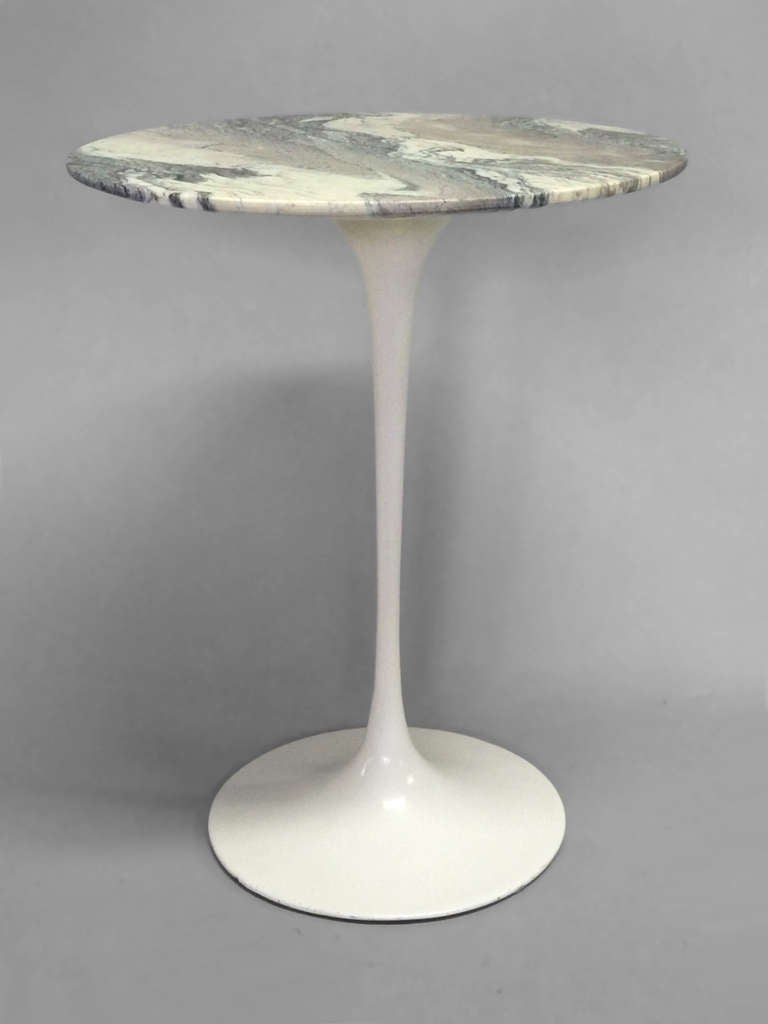 Pair of Early Saarinen Tulip Tables with Custom Tops In Excellent Condition In Ferndale, MI
