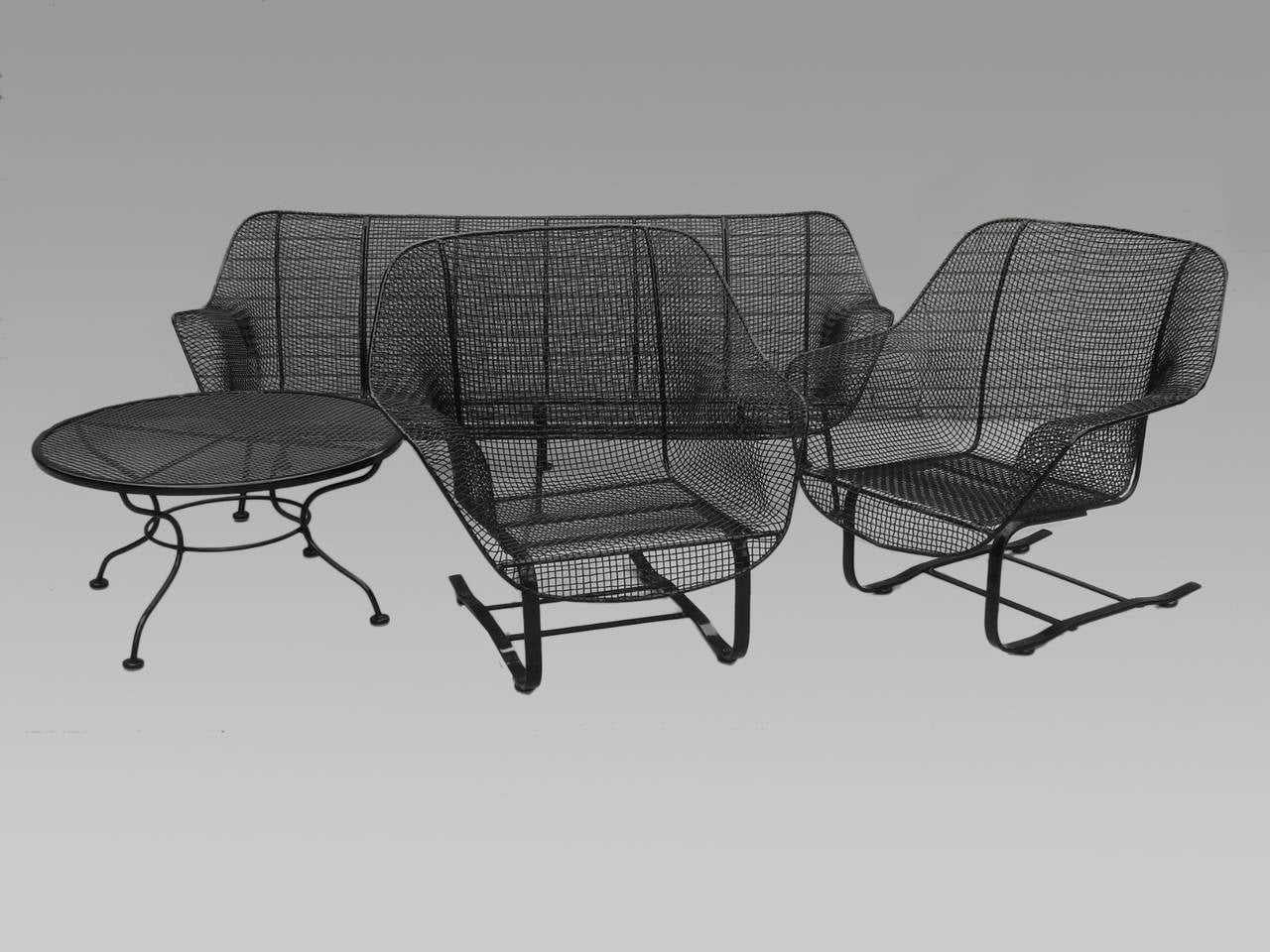 FourPiece Suite of Woodard Wrought Iron Outdoor Garden Furniture For