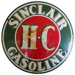 Two-Sided Porcelain Man Cave Gas Station Advertising Sign