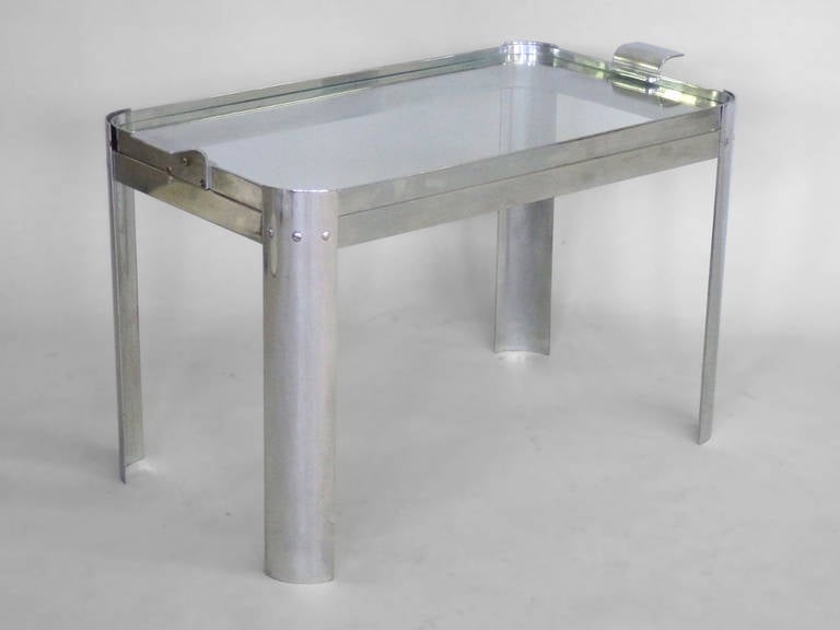 Machine Age Moderne Chrome Tray Table In Excellent Condition In Ferndale, MI