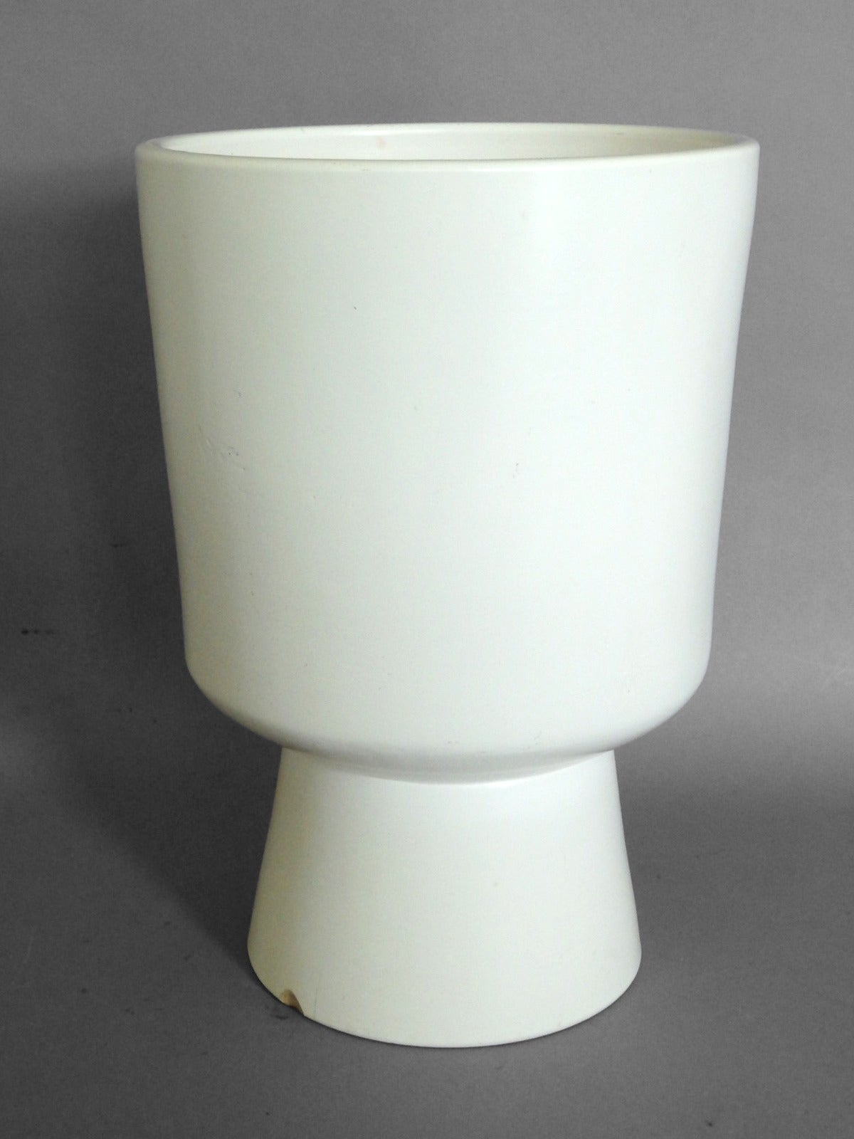 Tall Matte White Architectural Pottery Planter Pot