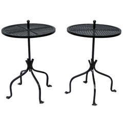 Pair of Wrought Iron Occasional Tables