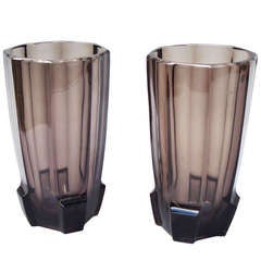 Pair of Art Deco Glass Vases style of Koloman Moser