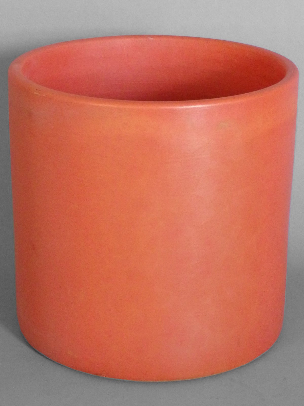Architectural Pottery Orange Matte Cylinder Planter Pot