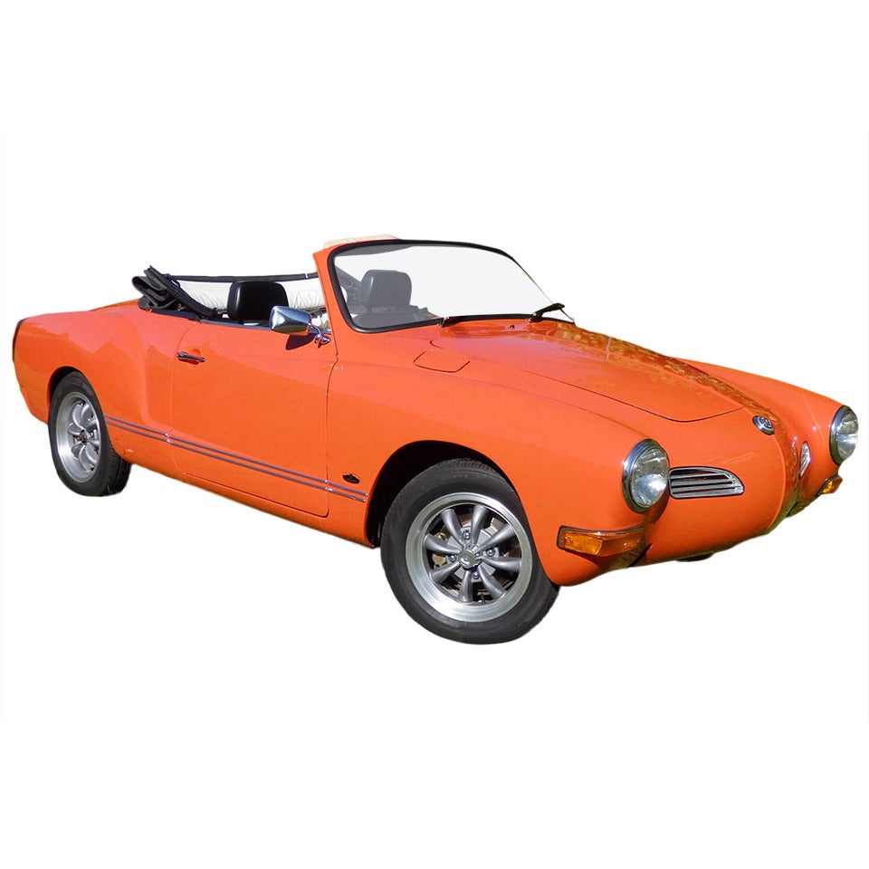 Volkswagen Ghia by Karmann convertible car orange de 1972 en vente