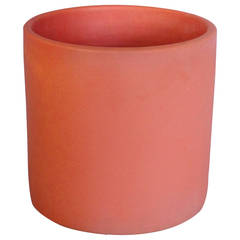 Architectural Pottery Orange Matte Cylinder Planter Pot