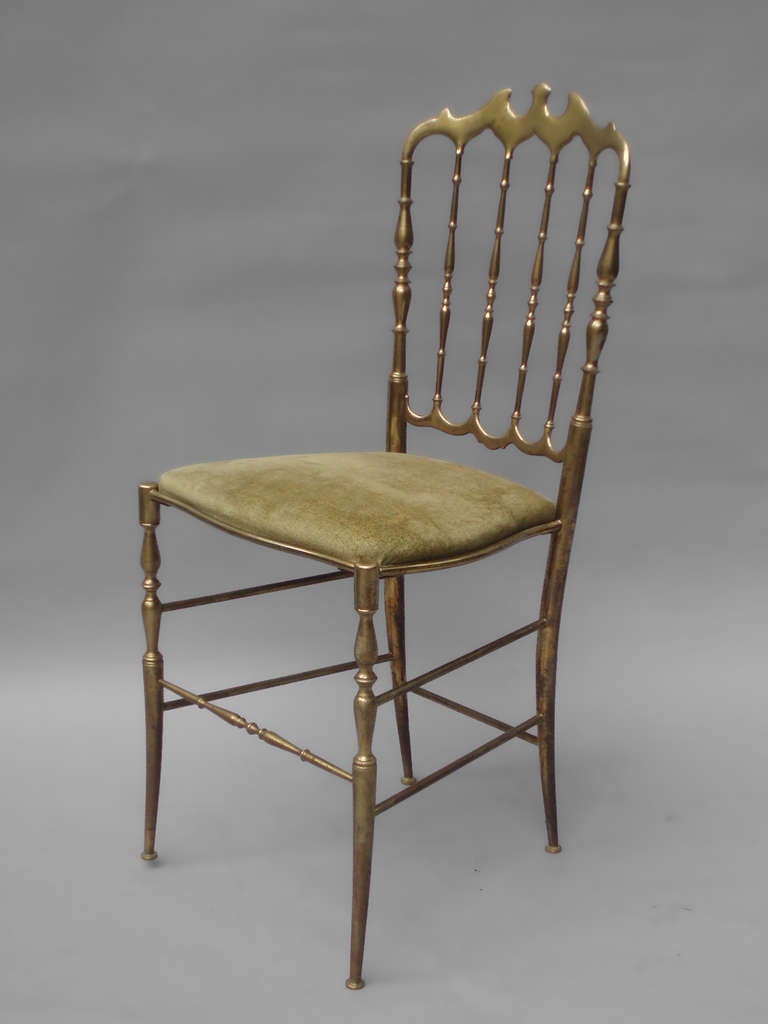 Mid-20th Century Brass Italian Occasional Chair