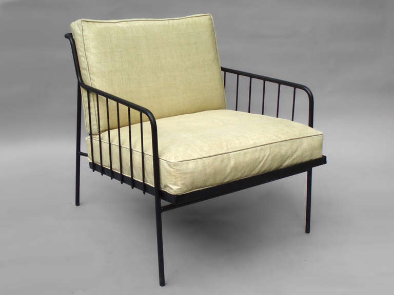 American Rare Wrought Iron Couch with Matching Chair by George Nelson