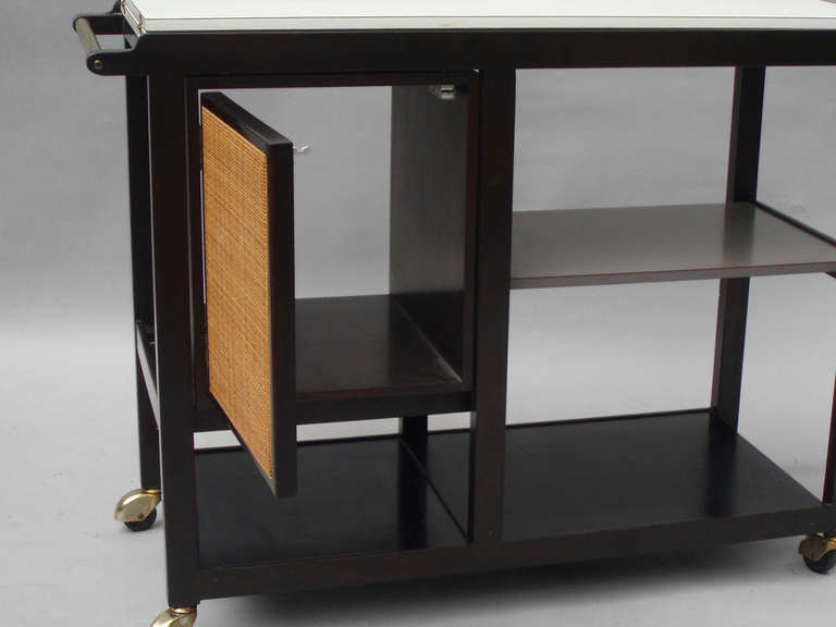 Mid-20th Century Flip Top Drinks Trolley Serving Cart by Edward Wormley for Dunbar