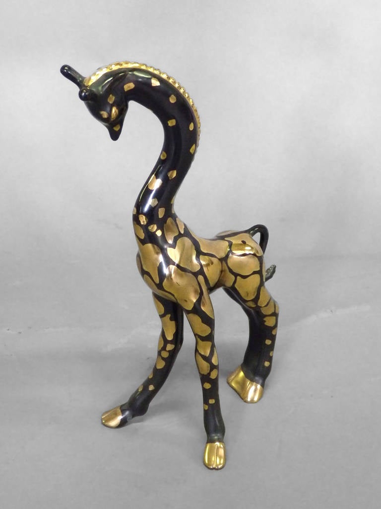Mid-Century Modern Pair of Studio Ceramic Giraffes by Frank Engle Studio California For Sale