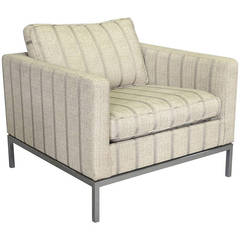 Florence Knoll Chrome Base Cube Lounge Chair