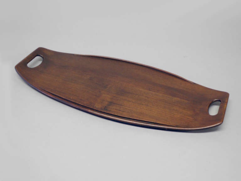 Early Staved Teak Serving Tray by Jens Quistgaard for Dansk (early stamp).