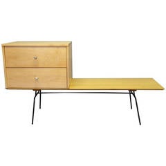 Rare Configuration Paul McCobb Cabinet on early Iron Base Bench 5