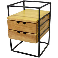 Blonde Maple with Wrought Iron Desk Organizer by Paul McCobb