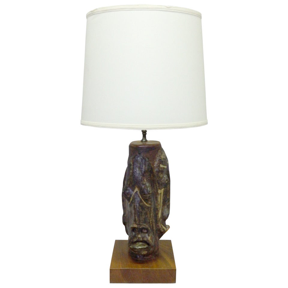 Three Face Grotesque Table Lamp For Sale