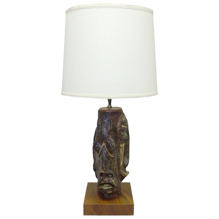 Three Face Grotesque Table Lamp For Sale at 1stDibs | face lamp