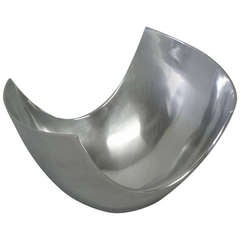Large Polished Steel Bowl by Michael Lax