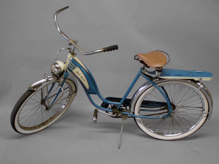 Ladies Balloon Tire Springer Front Bicycle. Fleet Wing Blue bicycle. 26