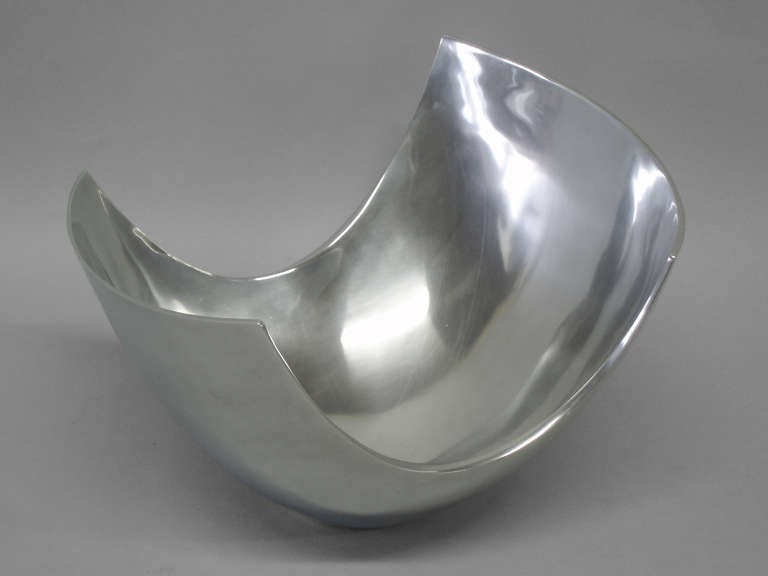 Large Polished Steel Bowl, Michael Lax design