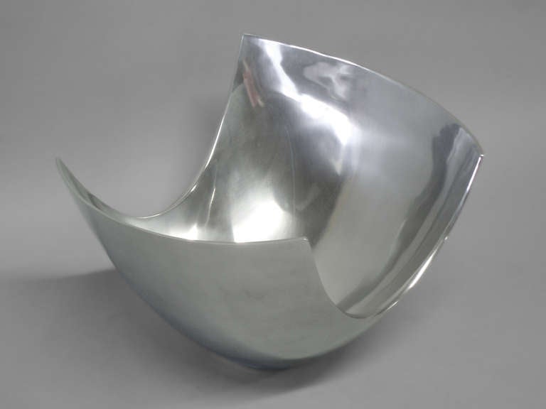 Large Polished Steel Bowl by Michael Lax In Excellent Condition In Ferndale, MI