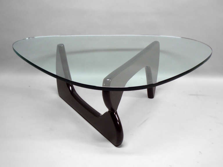 Ebonized Base Glass Top IN - 50 Coffee Table by Isamu Noguchi for Herman Miller