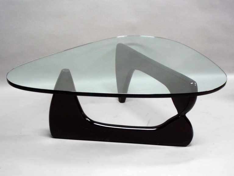 Ebonized Base Glass Top IN - 50 Coffee Table by Isamu Noguchi In Excellent Condition In Ferndale, MI