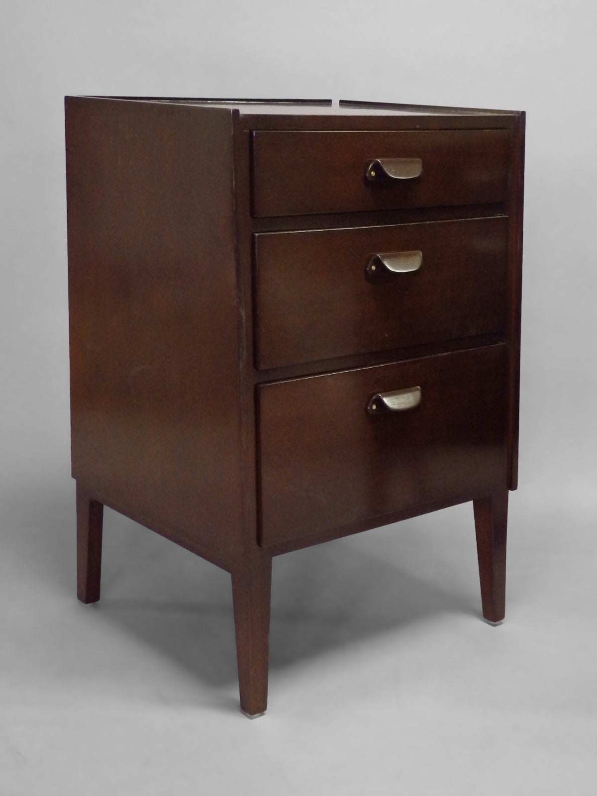 American Pair of Edward Wormley for Dunbar Angle Front Nightstands