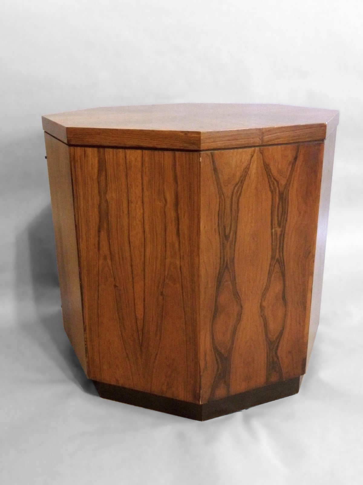 American Rosewood Octagon Side Table Cabinet by Harvey Probber