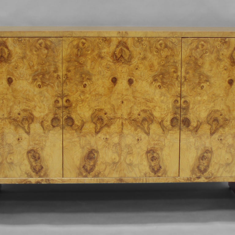 Chrome Trim Burl Credenza by Pace Furniture. Wonderful Burl Grain Front and Back 