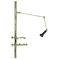 Retro Tripod Base Brass Articulated Easel Lamp by Angelo Lelii for Arredoluce