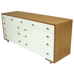 Cork and Lacquered Mahogany Bedroom Dresser by Paul T. Frankl 