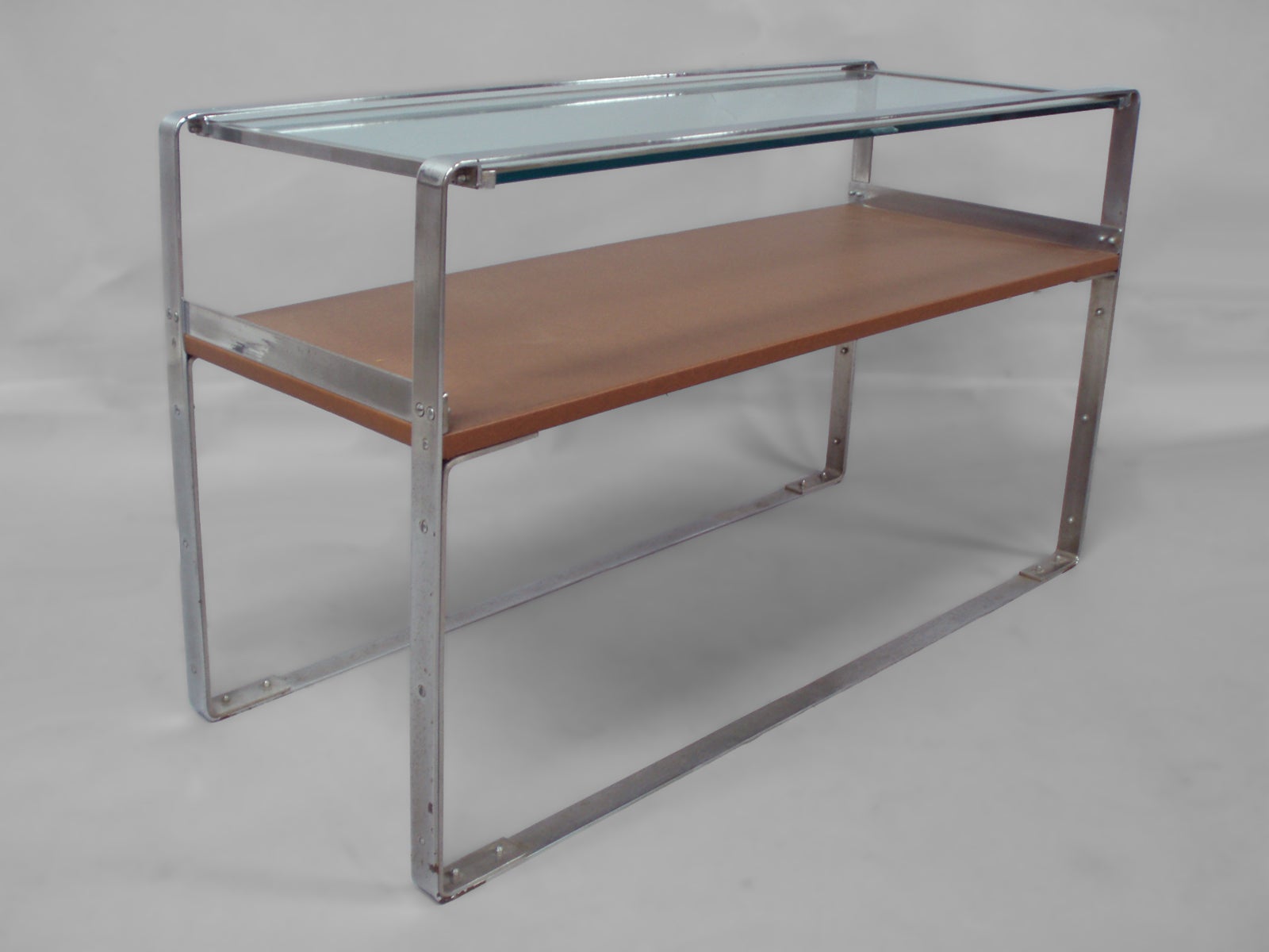 Art Deco Machine Age Donald Deskey style Chrome Sofa Table Console