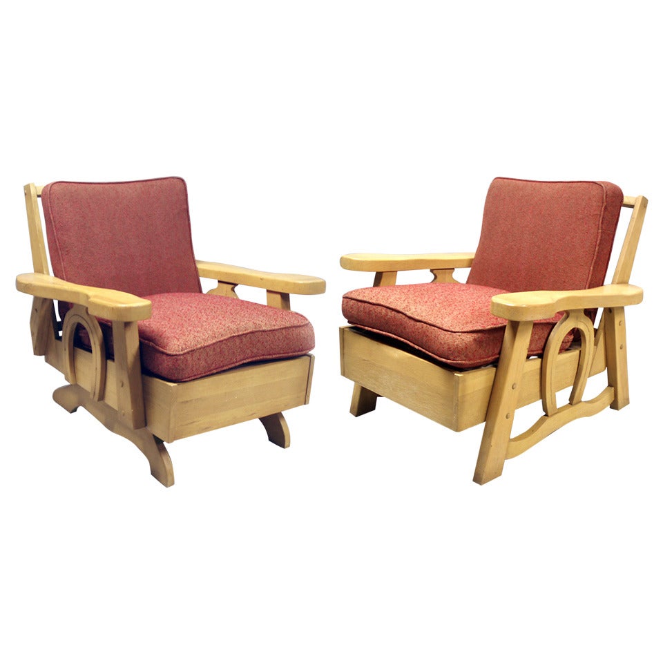Pair of Cabin or Lodge Chairs Branded Wythe Craft Dude Ranch