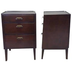 Pair of Edward Wormley for Dunbar Angle Front Nightstands 2
