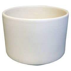 Large Matte White Planter Pot in the Style of Architectural Pottery