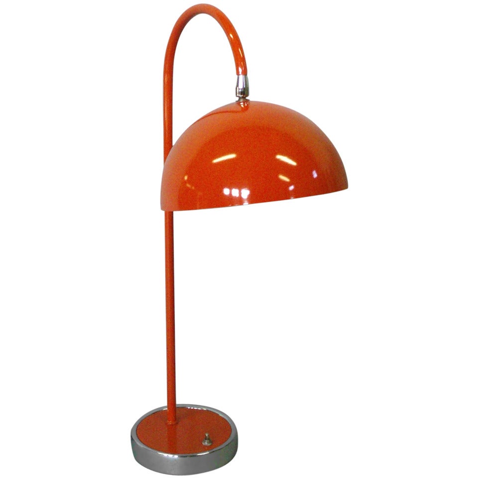 Orange Flowerpot Adjustable Desk Lamp by Verner Panton