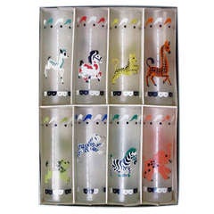 Set of Eight Carousel Theme Zombie Cocktail Glasses 10