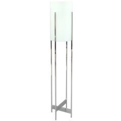 Architect Inspired Chrome Base Floor Lamp with Lucite Cylinder Shade by Habitat