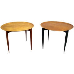 Assembled Pair Knock Down Teak Occasional Tables by Fritz Hansen
