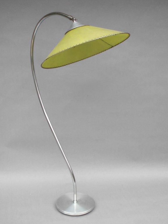 American Chrome and Aluminum Floor Lamp in the style of Russell Wright