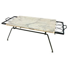 Marble Top and Steel Coffee Table