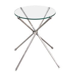 Silverplated Gueridon with Glass Top