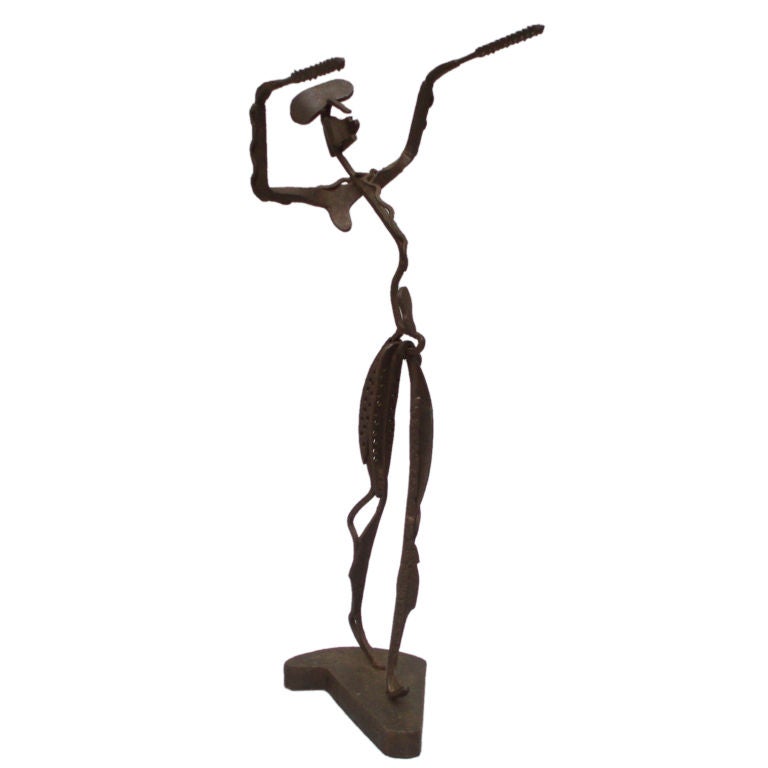 Wrought Iron Modernist Matador Sculpture by Manolo Pascual