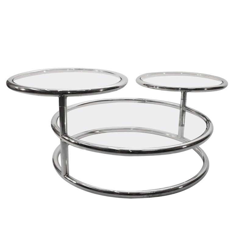 Chrome Three Ring Coffee Table