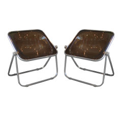 Aluminum and Synthetic Seat Folding Chairs by Giancarlo Piretti