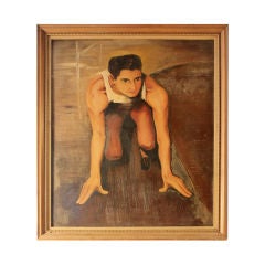 1930's Painting of Male Track Athlete