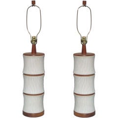 Pair Tall Stylized Bamboo  Table Lamps by Gordon and Jane Martz