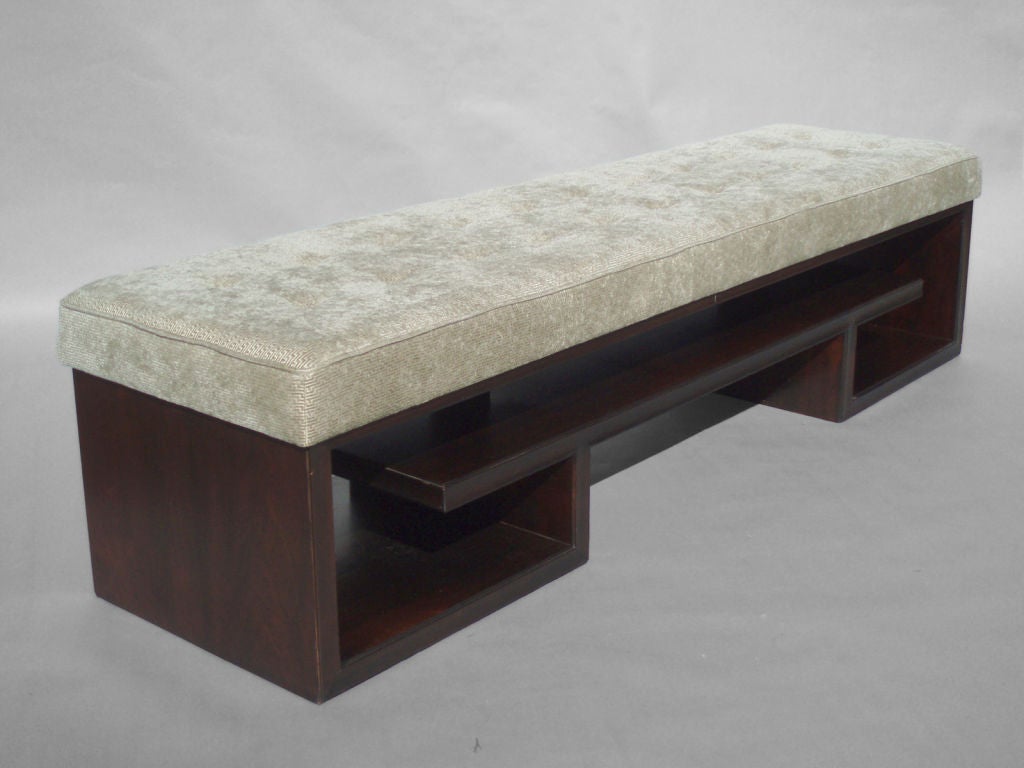 Asian Theme Rosewood Bench by Paul T. Frankl for Johnson Furniture